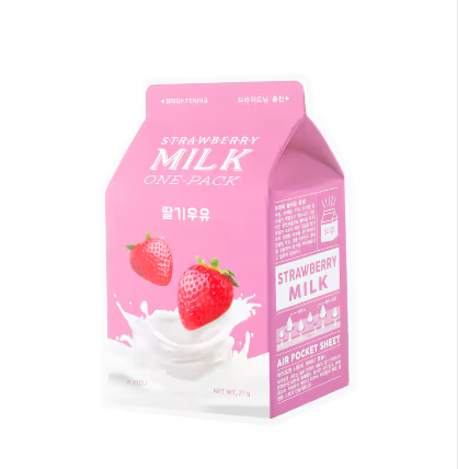 A'Pieu - Milk One face masks - 1 piece [Strawberry - Brightening]