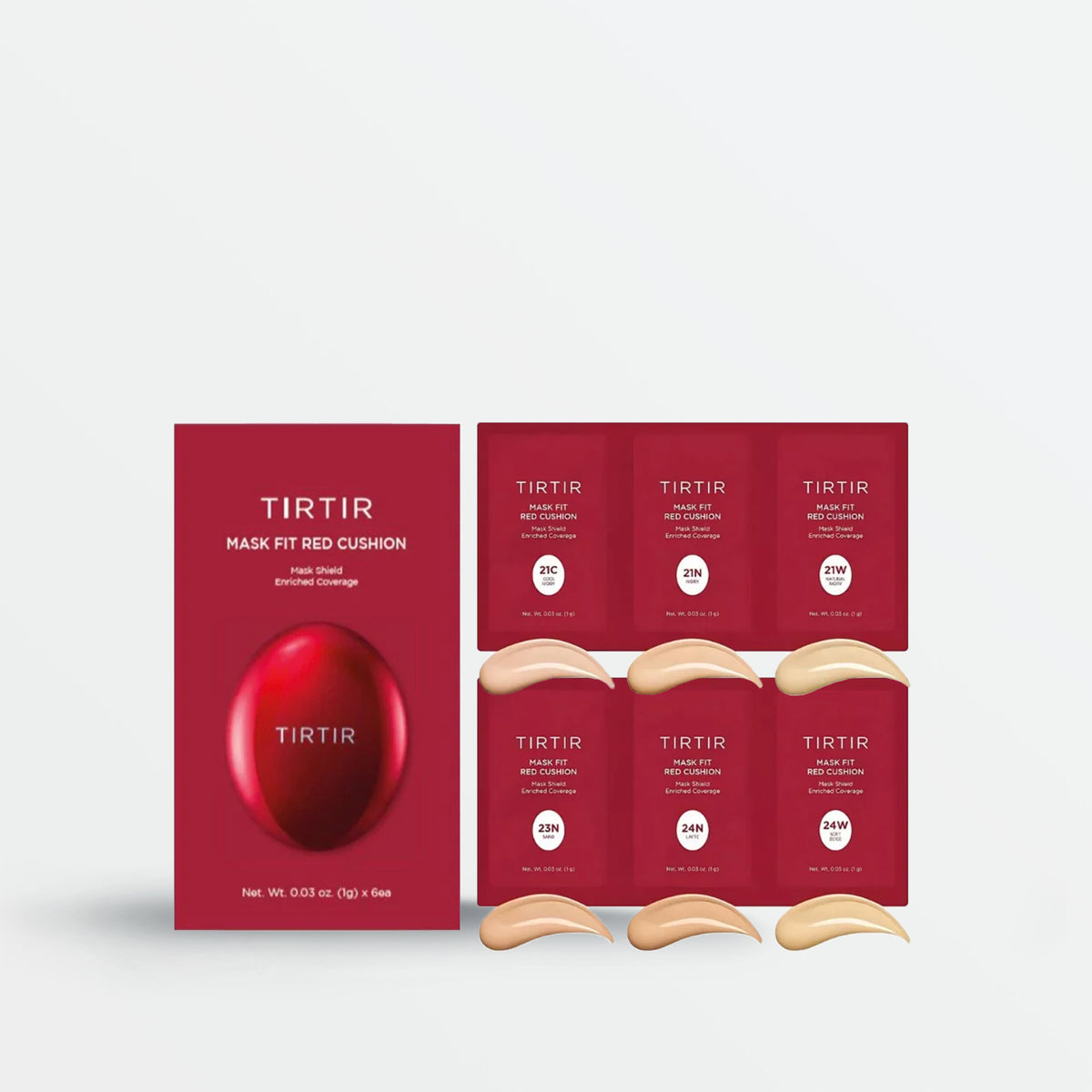 TIRTIR - Mask Fit Red Cushion Foundation Trial Kit [21C, 21N, 21W, 23N, 24N, 24W]